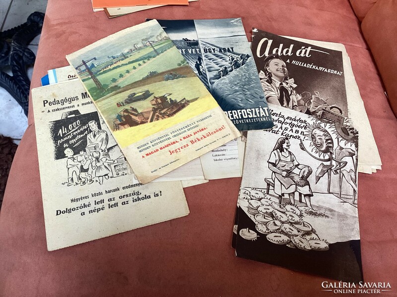 Old paper rarity 1950s propaganda leaflets 4 pcs