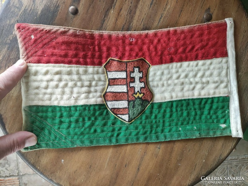 Old Hungarian flag with tildy coat of arms