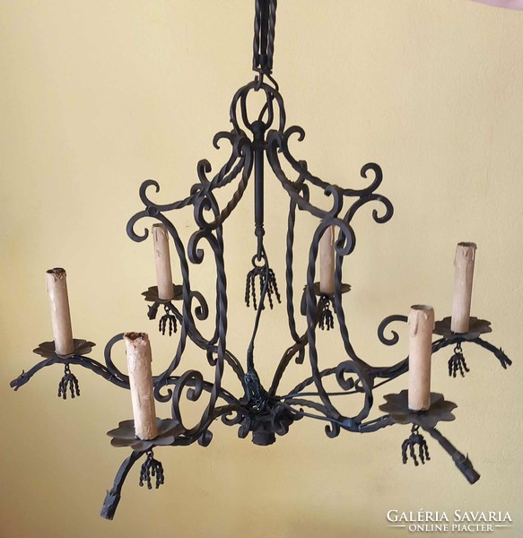 120-year-old custom-made cast iron chandelier
