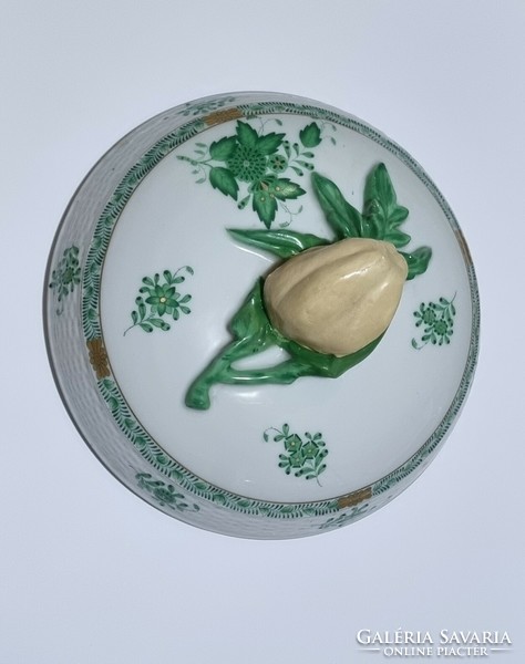Eredeti Herendi porcelán zöld apponyi mintás