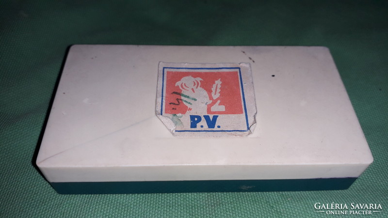 Vintage PAPÍRIPARI VÁLLALAT- POLITÚR ÉS VEGYITERMÉK KSZ- bélyegzőpárna 11 x 6 cm képek szerint