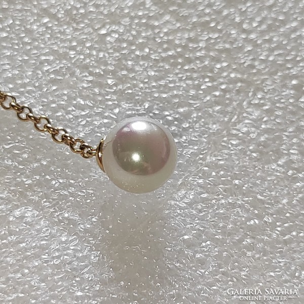 1 piece of original Majorica pearl gold-plated silver earring pendant