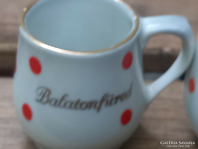 Retro Hollóházi gyerek játék korsó készlet nosztalgia Balatonfüred felirattal