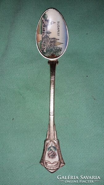 Antique fire-enamel copper ornament coffee spoon souvenir shop Budapest travel souvenir according to the pictures 3.