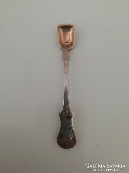 Antique silver, salt spoon, Vienna 1856, Biedermeier