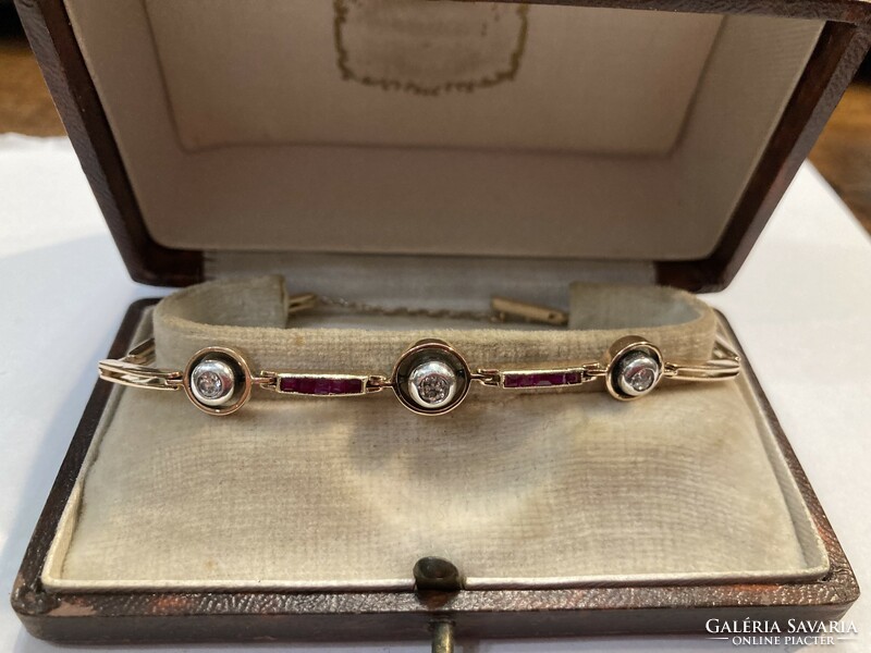 Women's bracelet with diamonds and rubies