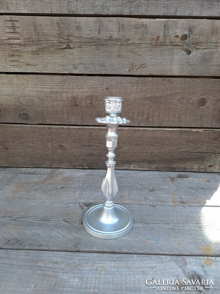 Aluminum silver candle holder
