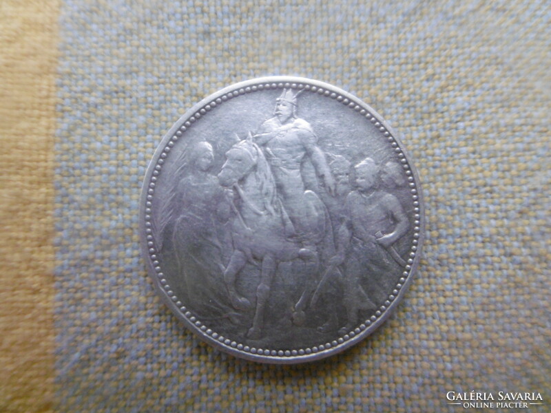 Silver 1896 millennium 1 crown aunc ref:: éh-1496