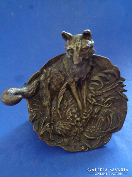 Antique bronze business card holder fox - hunter