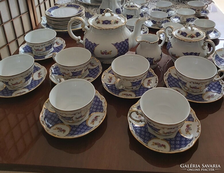 Zsolnay marie antoinette flawless porcelain 8-person tea set, 19 pcs