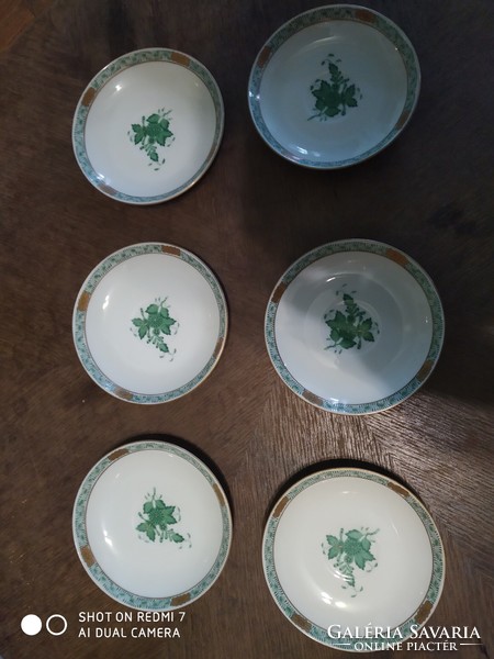 Herend porcelain with 6 teacup bases, Appony pattern decor