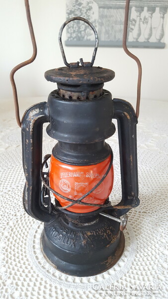 Rare, old Ardolux 133 kerosene lamp with red feuerhand superbaby glass