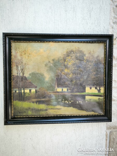 Leáraztam!Tàjkép festmény,Nagybànya színek, Olaj-vàszon festmény, Népi stílusú Neógrádi,Àcs Àgoston,