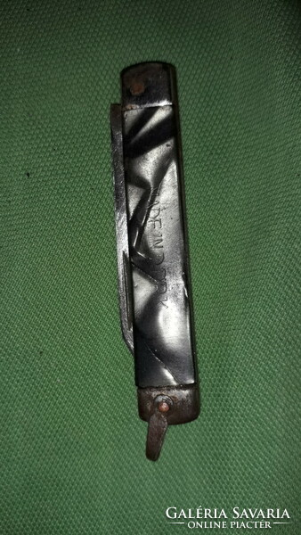 Old d.P.R.K. North Korean knife with metal / mother-of-pearl handle, 14 cm, blade 6 cm, according to the pictures