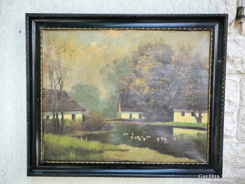 Leáraztam!Tàjkép festmény,Nagybànya színek, Olaj-vàszon festmény, Népi stílusú Neógrádi,Àcs Àgoston,