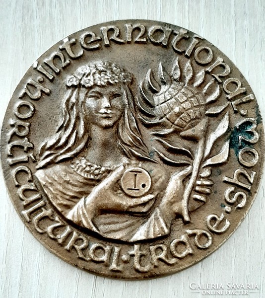 Nemzetközi kertészeti kiállitás 1996 Magyar kert  növényvilág Szigetszentmiklós bronz emlék plakett