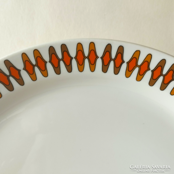 RÉGI ART DECO HOLLÓHÁZI PORCELÁN TORTÁS,SÜTIS NAGY KEREK TÁNYÉR