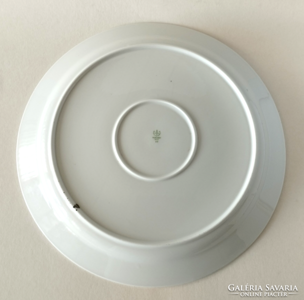 RÉGI ART DECO HOLLÓHÁZI PORCELÁN TORTÁS,SÜTIS NAGY KEREK TÁNYÉR