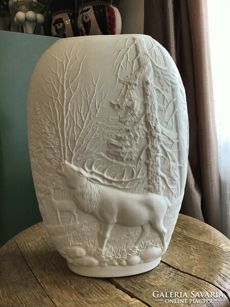 Régi KPM Royal porcelán biszkvit nagy méretű váza