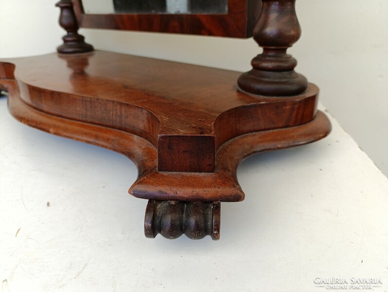 Antik biedermeier fa bútor nagy csavart oszlopos álló tükör 579 8947