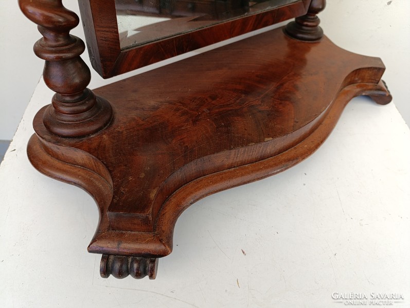 Antik biedermeier fa bútor nagy csavart oszlopos álló tükör 579 8947