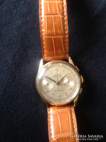Orator svájci 14k-os arany Chronograph férfi aranyóra