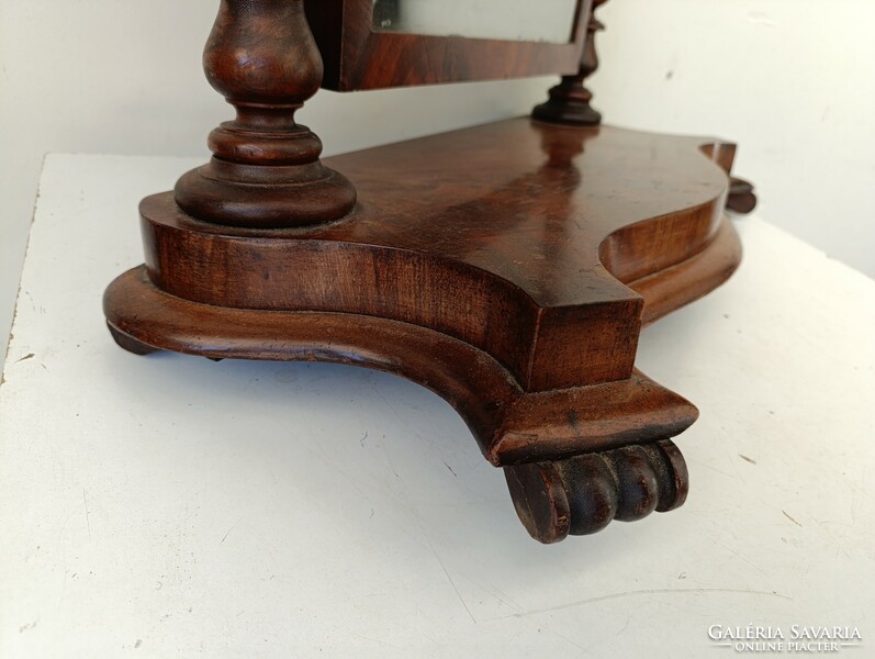 Antik biedermeier fa bútor nagy csavart oszlopos álló tükör 579 8947