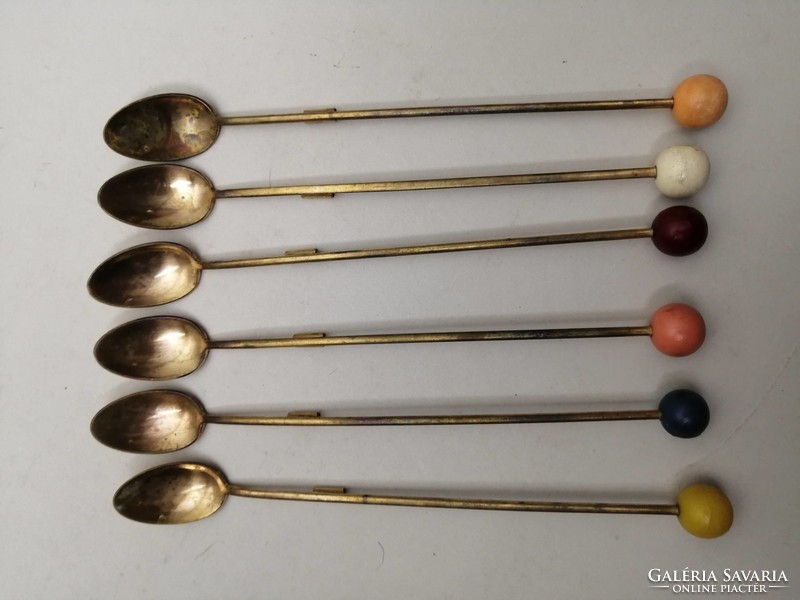 ART DECO KOKTÉLOS KANALAK SZÍVÓSZÁL TARTÓVAL -  6 DB