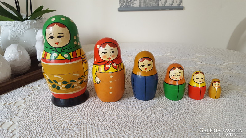6 darabos,vegyes Matrjoska baba szett