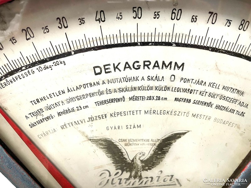 Háború előtti régi bolti mérleg, Rétfalvi József féle Hunnia mérleg, vintage