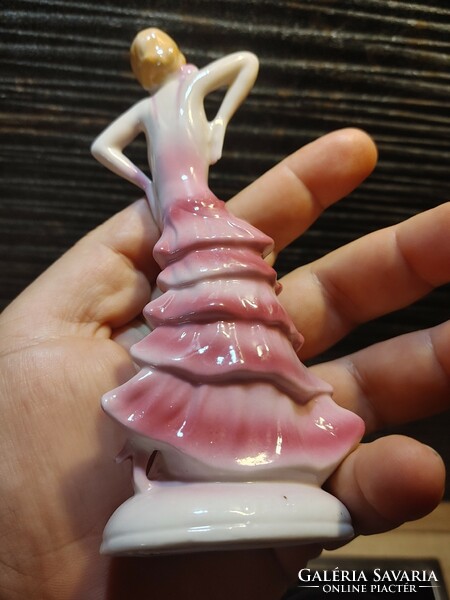 Art deco táncoló női Goldscheider jellegű porcelán figura-ritka pózban