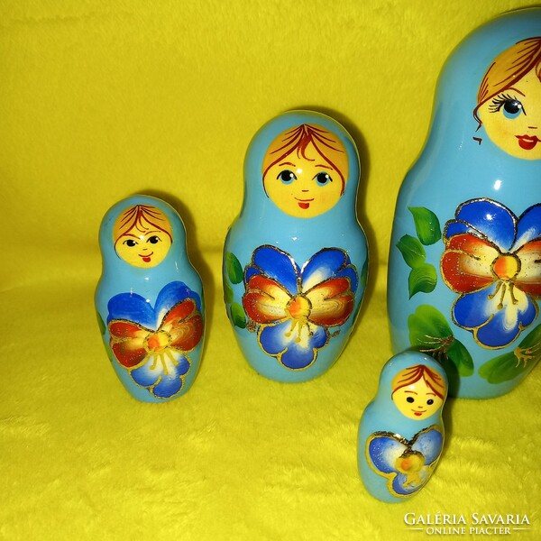 Matrjoska baba 5 db-os. Fából készült figura. Baba.