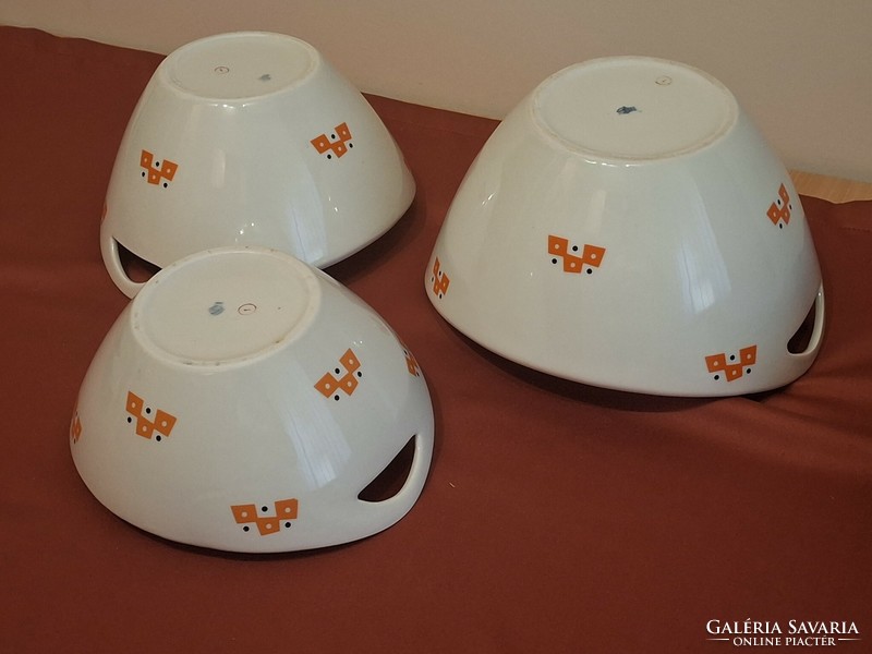 Zsolnay Török János art deco pajzspecsétes tálaló tál készlet