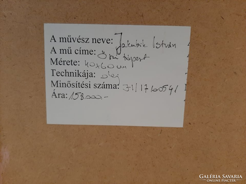 JAKUBIK ISTVÁN, ŐSZI TÓPART - HANGULATOS TÁJKÉP, 40x60 CM, OLAJFESTMÉNY