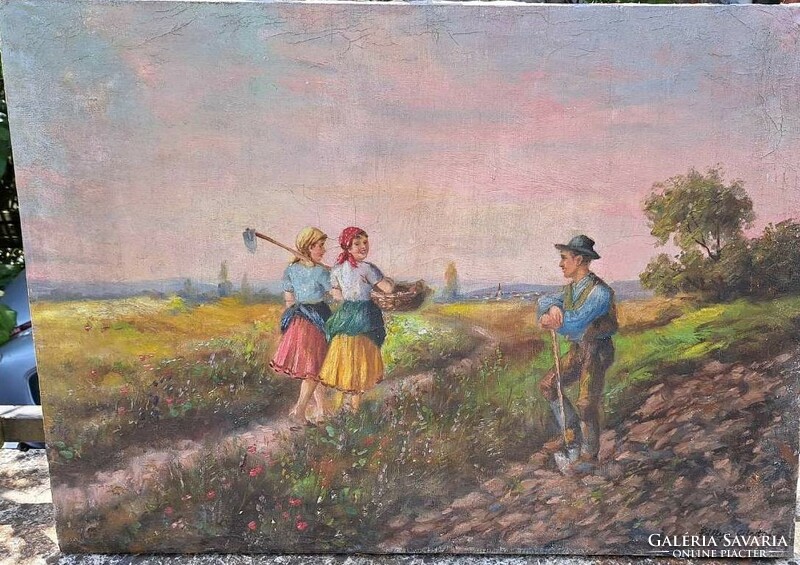 Pállya Celesztin (1864-1948) Életkép a mezőn.