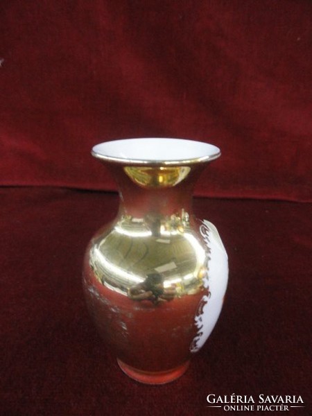 Osztrák EIGL porcelán mini váza, magassága 10,5 cm. Lilienfeld felirattal és képpel. Vanneki!
