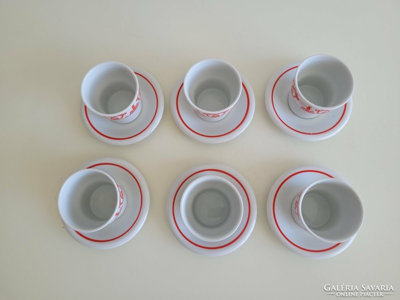 Régi Hollóházi porcelán kávés készlet retro csésze 6 db
