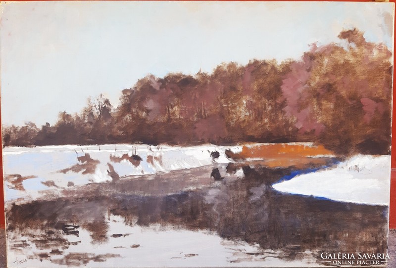 Holba Tivadar (1906-1995) Téli Folyópart