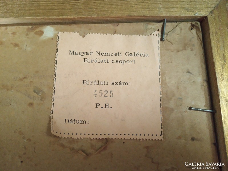 Vén Emil: Házak - Magyar Nemzeti Galéria bírálati címkével