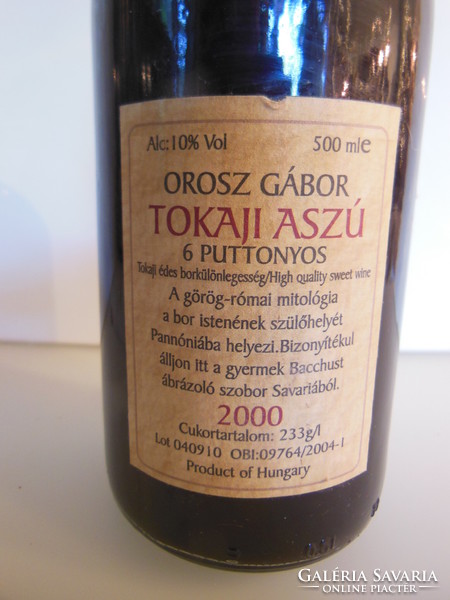BOR - OROSZ GÁBOR - 2000 év - 6 PUTTONY - TOKAJI ASZÚ - bolti ára - 52. 900 ft