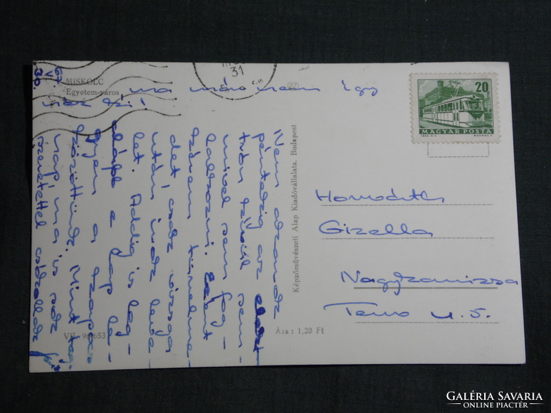 Képeslap, Miskolc, Egyetem városrész látkép, részlet, 1965-