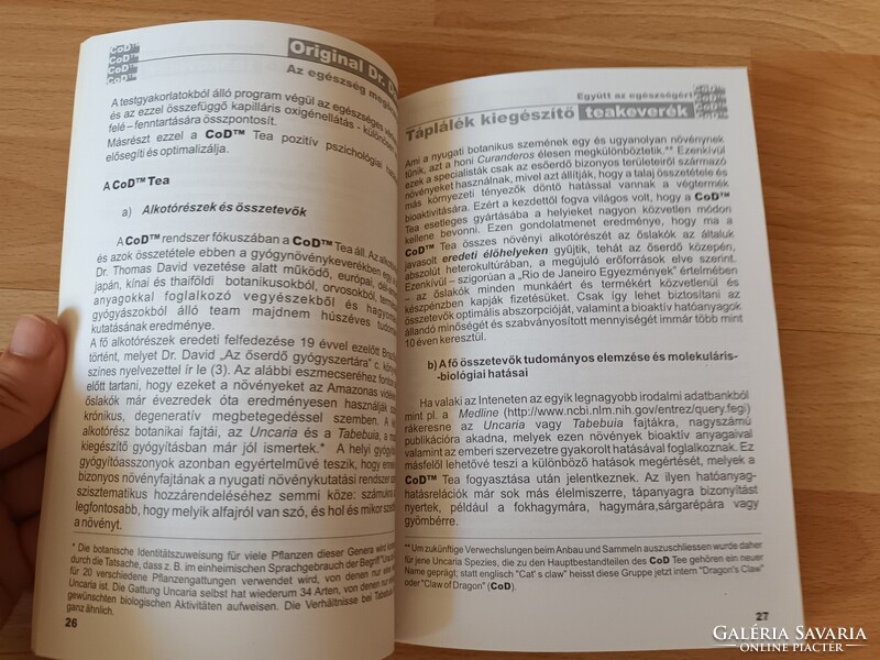 Segítség rák esetén - CoD-Tea és Célzott Táplálkozási Rendszere - Prof. mag. dr. Dávid Tamás -2005