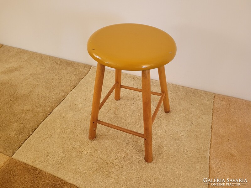 Retro régi fa szék ülőke mid century sámli