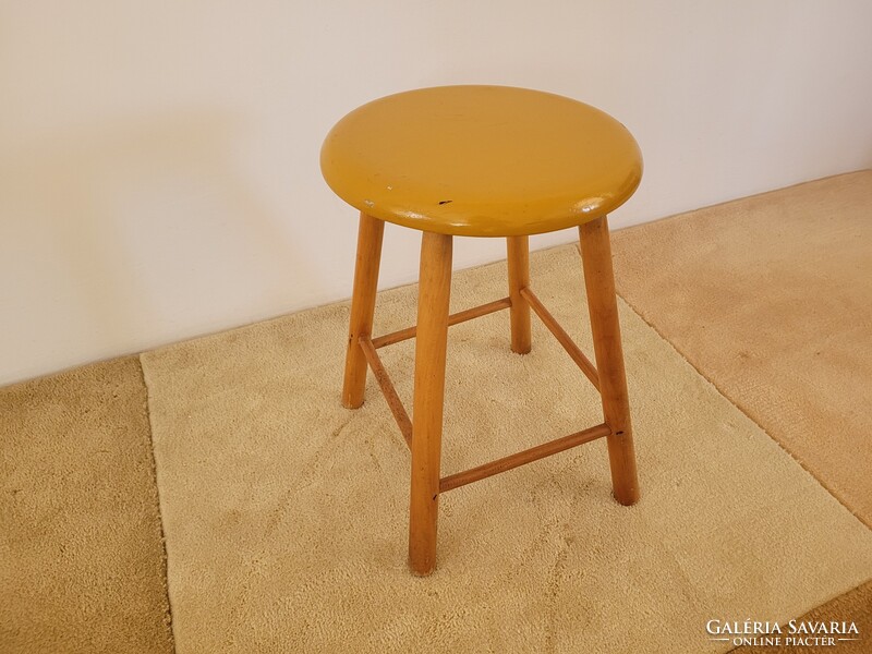 Retro régi fa szék ülőke mid century sámli