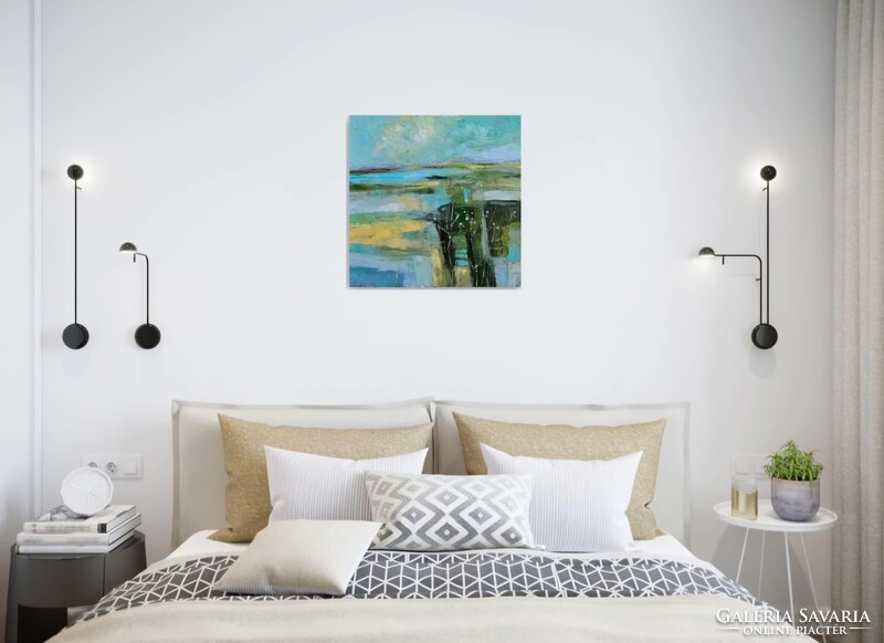 Simon Túnde: Séta közben (50x50cm)