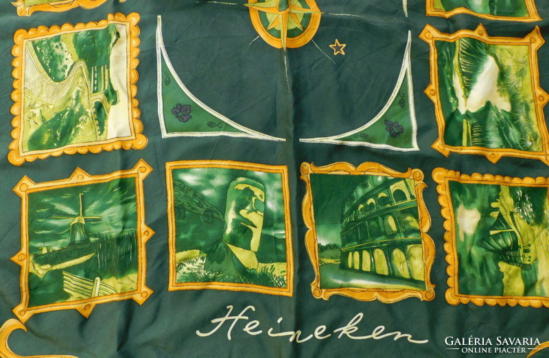 Heineken valódi selyem kendő (90x90)