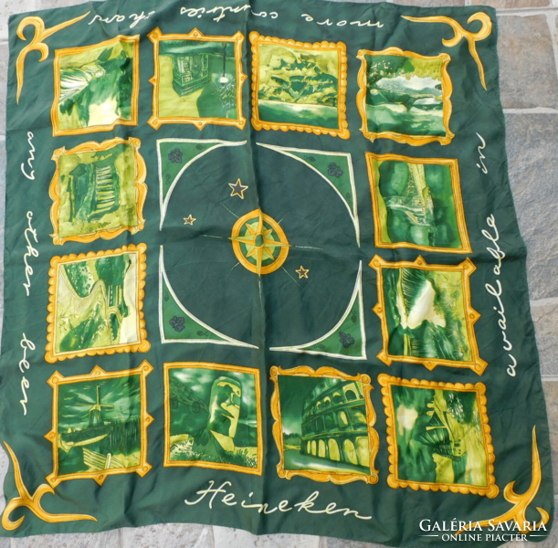 Heineken valódi selyem kendő (90x90)