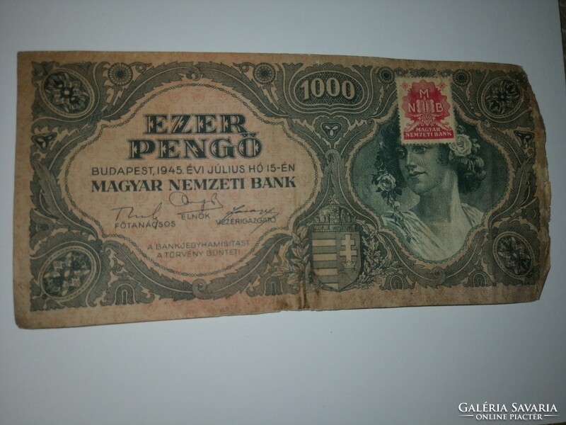 3 db Ezer pengő 1945 sérült