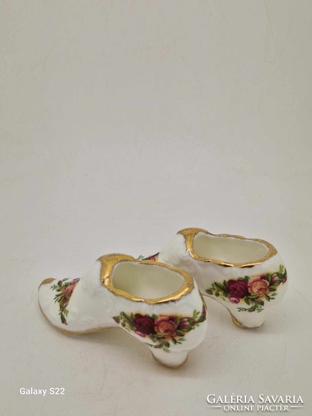 Angol Royal Albert old country roses porcelán cipő gyűjtőknek 11.5cm