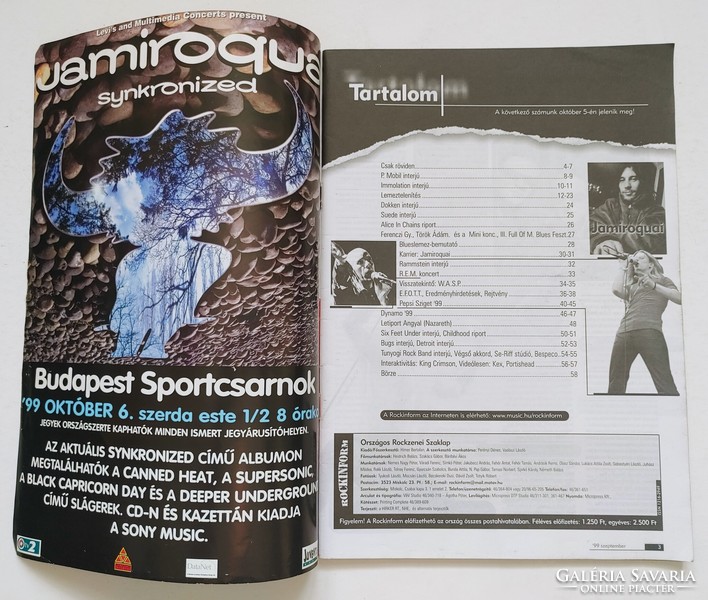 Rockinform 1999/9 P Mobil Jamiroquai Rammstein WASP REM Dokken Alice Chains Immolation TRB